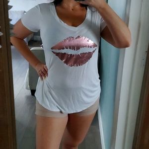 Bird & Vine LA Rose Gold Lips Shirt